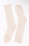 Crochet trim speckle socks (Cream)