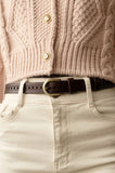 Maroon leather star belt