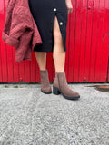 Brown heeled ankle boots