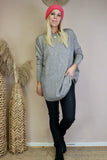 Knit jumper with button detail (grey) onj