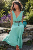 Mint chessecloth tiered dress