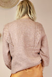 Pink cardigan with gold pearl detail