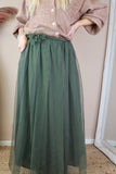 Tulle skirt with flower belt(Sage)