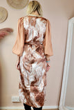 Rust printed kimono dress