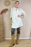 Embroidered white tunic