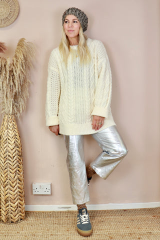 Cream cable knit jumper