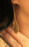 Simple drop leaf earrings