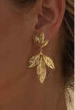 Cluster leaf drop earrings