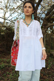White v neck tunic