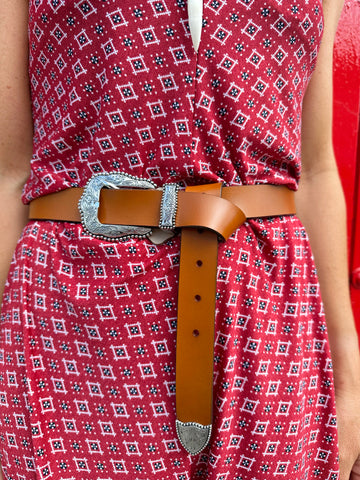 Ornate western buckle belt