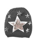 Fur lined Sequin star beanie