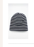 Navy striped beanie