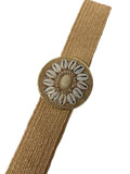 Beaded shell stretch belt