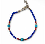 Turquoise and blue beaded bracelet