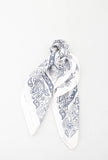 Paisley head scarf (White and light blue)