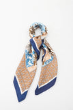 Floral head scarf (Camel and blue)