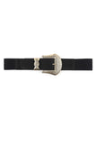 Western buckle stretch belt (Black)